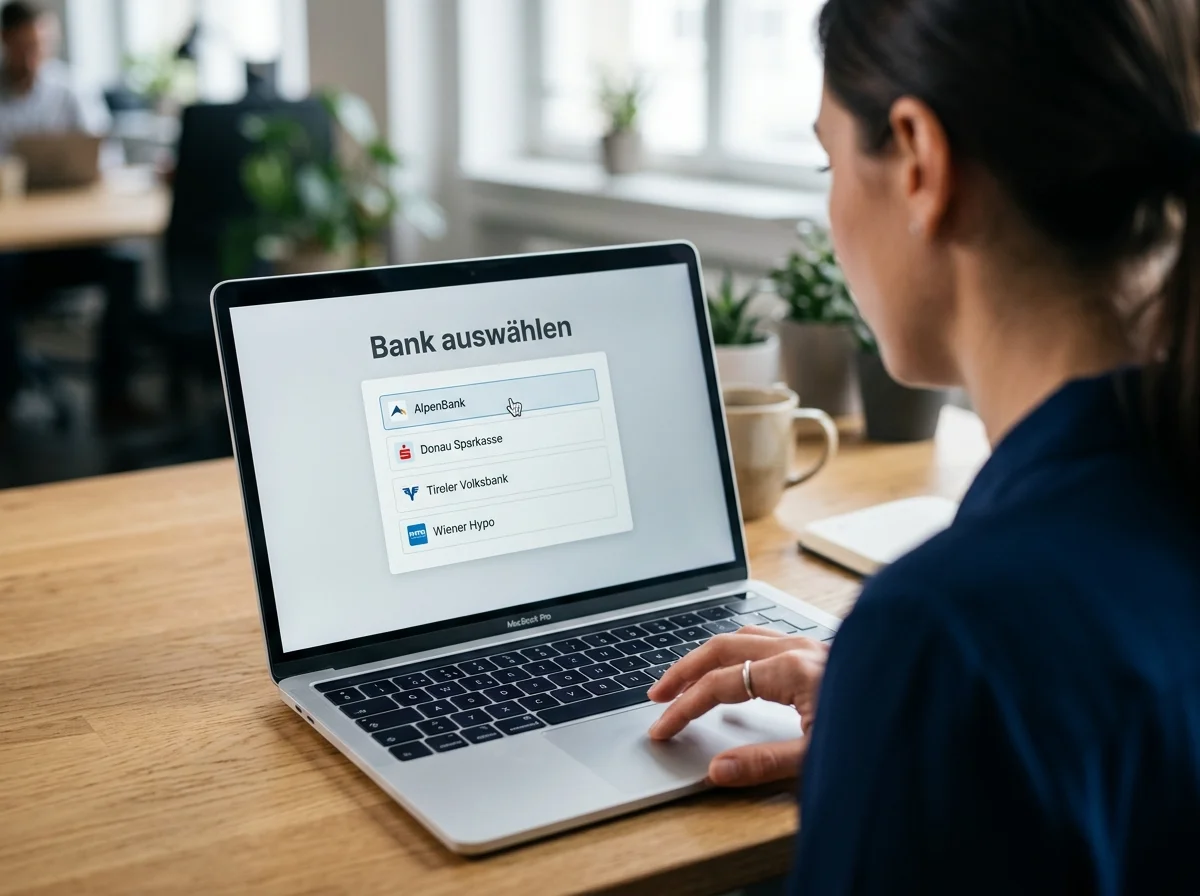 Auswahl der österreichischen Hausbank im EPS-Formular einer Casino-Kassenseite