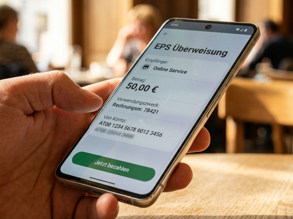EPS-Deeplink öffnet automatisch die Banking-App mit vorgefüllter Casino-Transaktion