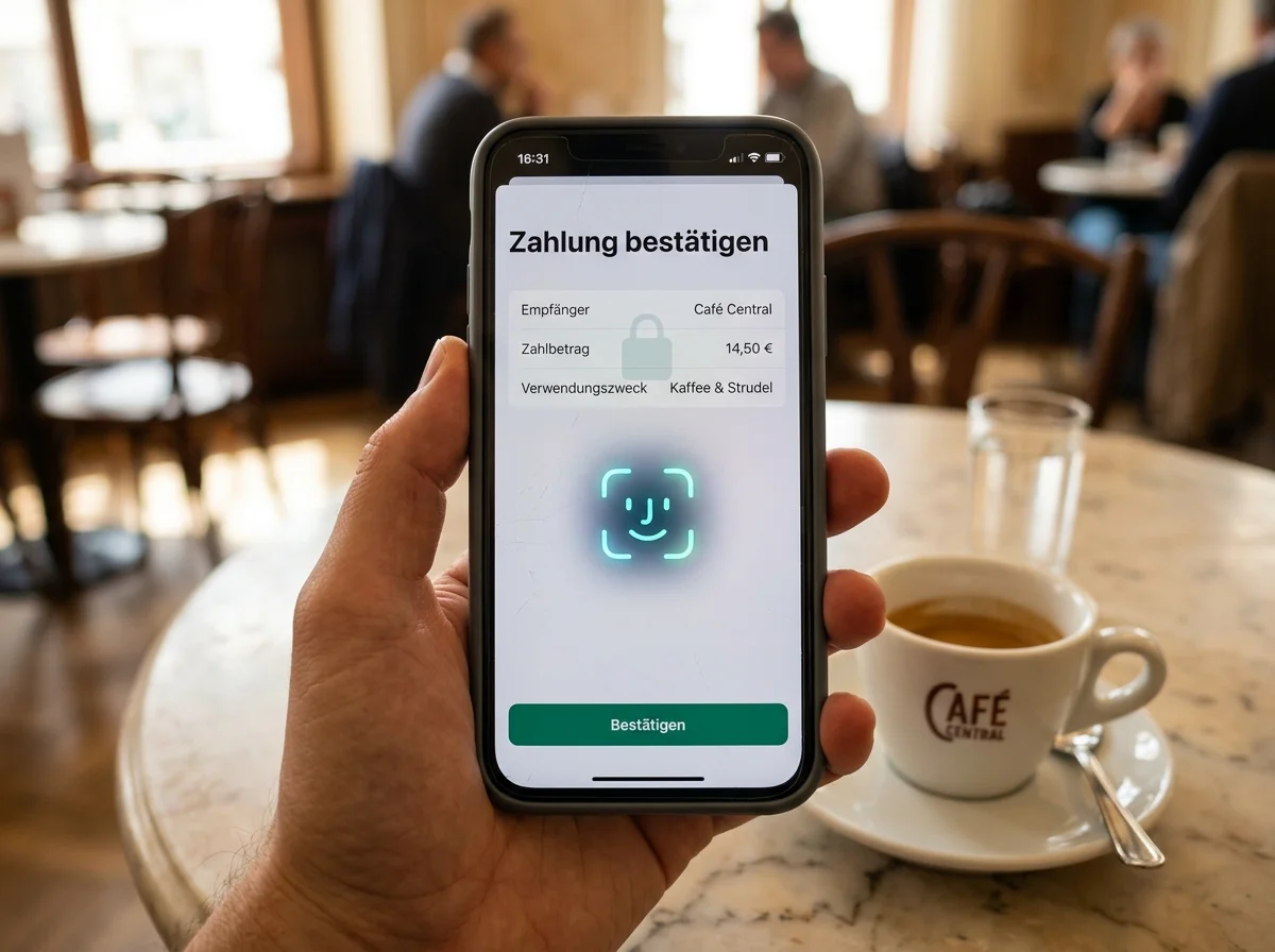 MobileBanking-App von Bank Austria mit pushTAN und Face-ID