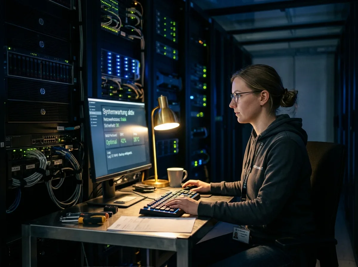 Banking-Server-Wartung in der Nacht mit Wochenend-Wartungsfenster