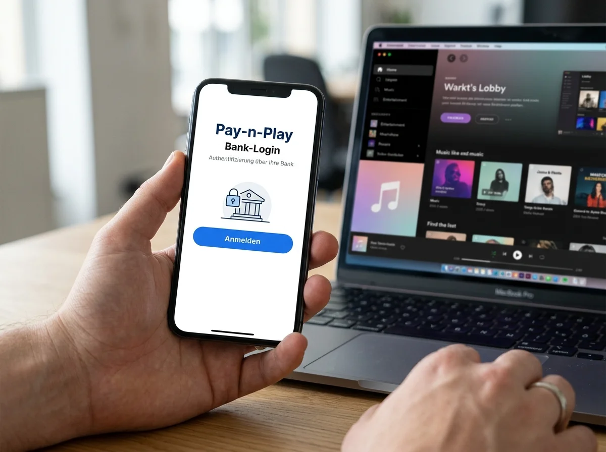 Open-Banking-Authentifizierung von Trustly Pay-n-Play auf dem Smartphone im Casino-Kontext