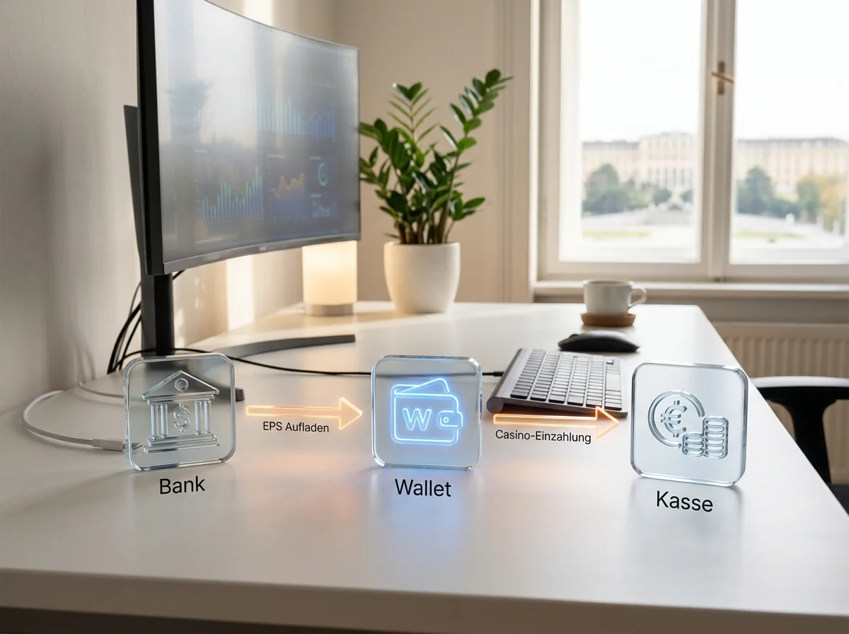 Zwei-Schritte-Workflow Wallet via EPS aufladen und dann ins Casino einzahlen