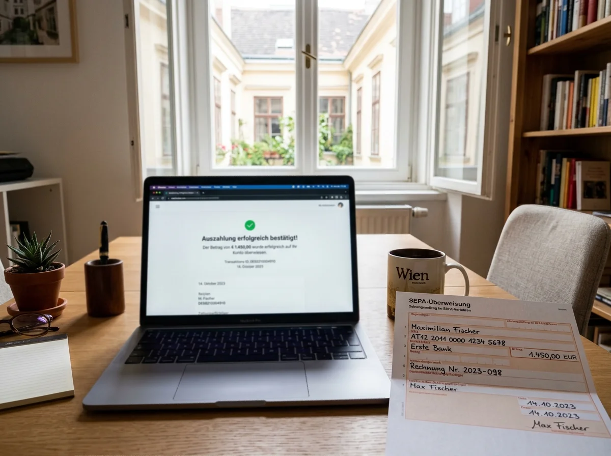 win2day Auszahlung per SEPA-Banküberweisung auf ein verifiziertes österreichisches Bankkonto