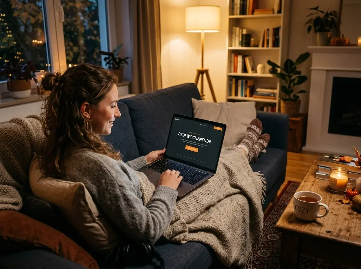 Wochenend-Spielsession mit Reload-Aktion am Laptop in entspannter Atmosphäre